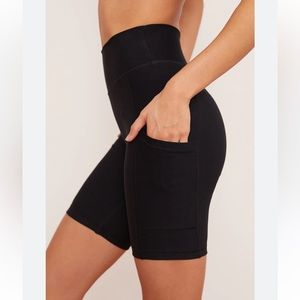 Wolven | Midi Pocket Bike Short in Onyx